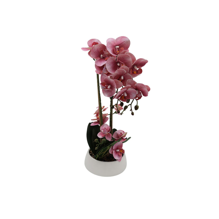 Orkidea roosa 47 cm valkoinen ruukku