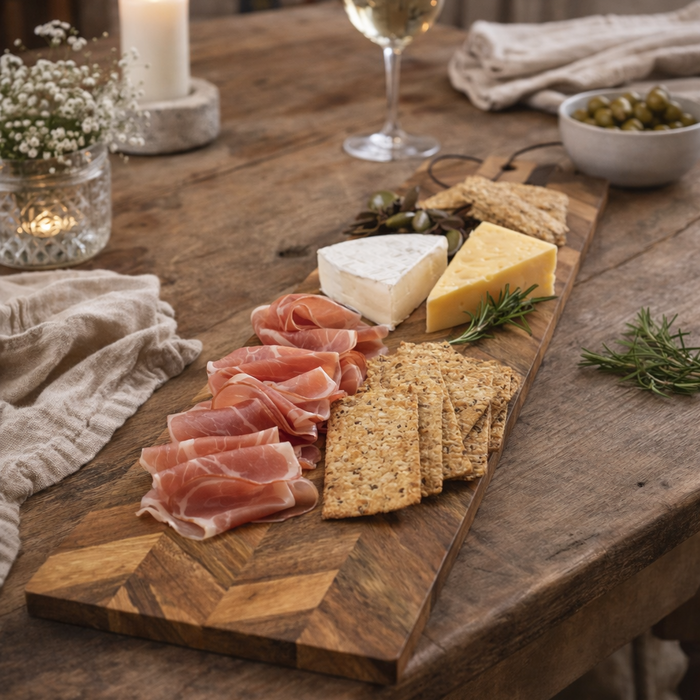 Vintage kalanruoto tarjoilulautanen 20×65 cm